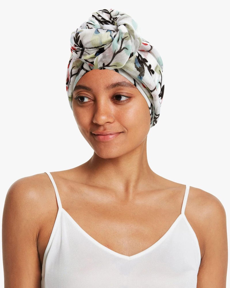 GERINLY Floral Birds Fall Warm Scarves for Women Lightweight Cotton Shawls and Wraps Soft Artistic Scarf - Image 4